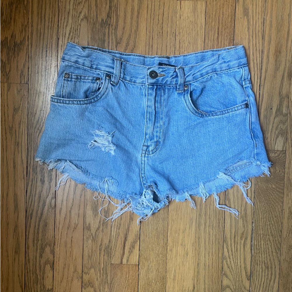 Faded Glory Blue Jean Shorts Distressed